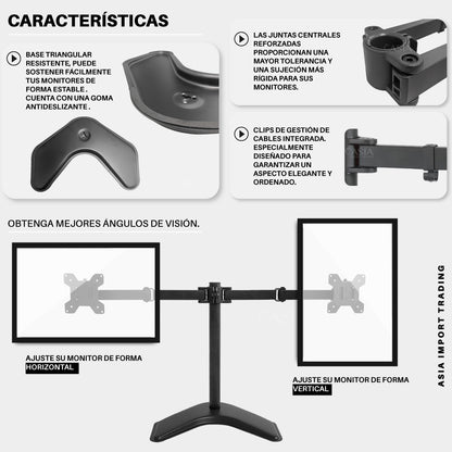 Soporte Monitor Doble con Base
