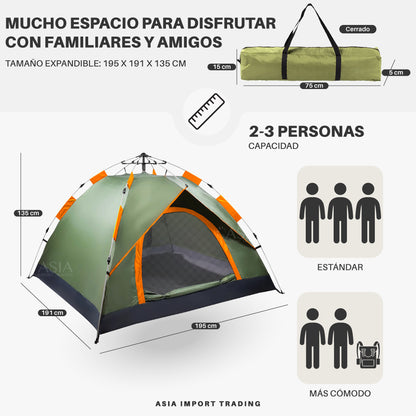 Carpa Domo Shunfeng 2-3 Personas Impermeable Outdoor