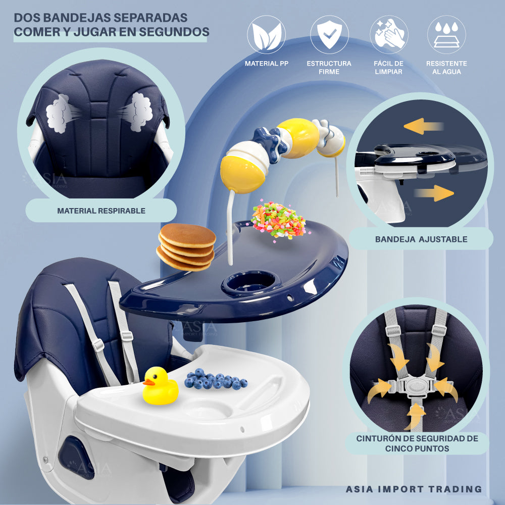 Silla de Comer Infantil color Azul