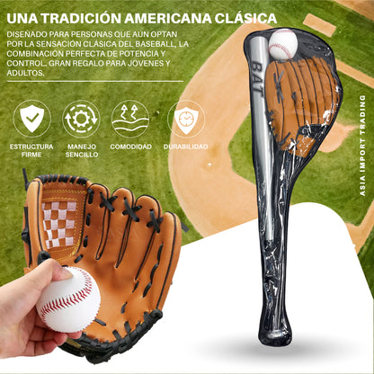 Set Baseball Bate Aluminio Gris