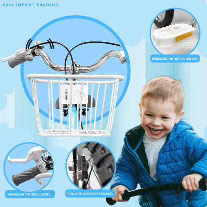 Bicicleta Infantil Aro 16 Celeste