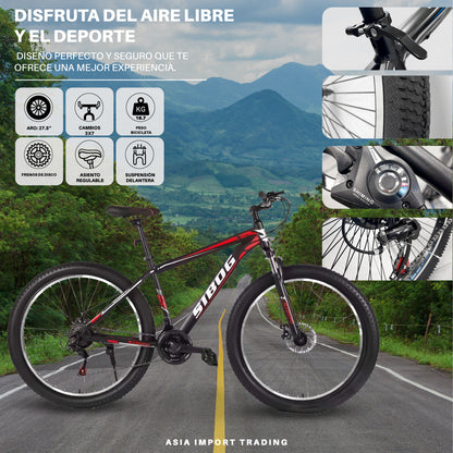 Bicicleta Mountain Bike Aluminio Aro 27,5 Roja