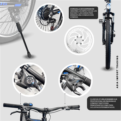 Bicicleta Mountain Bike Aro 29 Azul