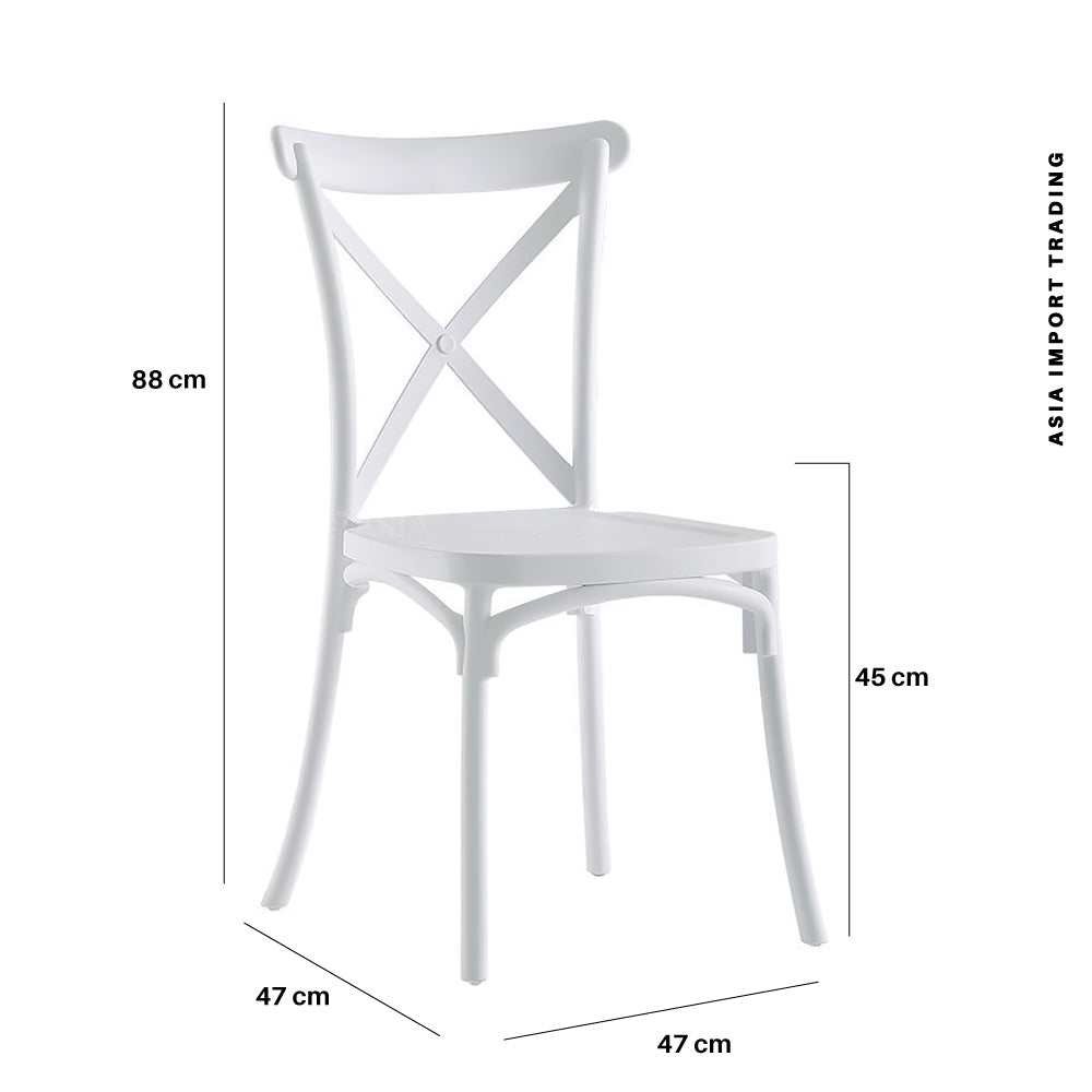 Silla Blanca con Respaldo Cruzado
