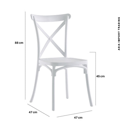 Silla Blanca con Respaldo Cruzado