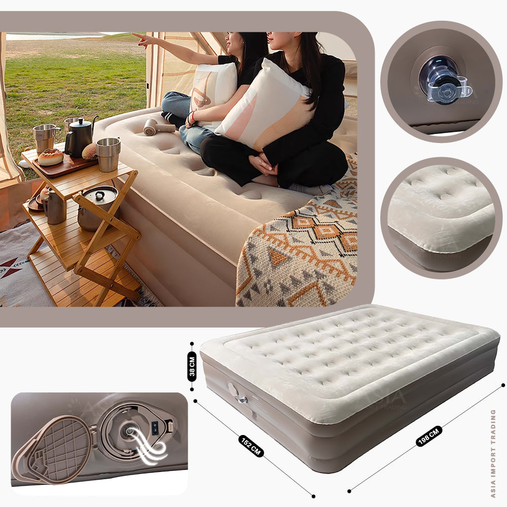 Cama Inflable 2 plazas con inflador incorporado