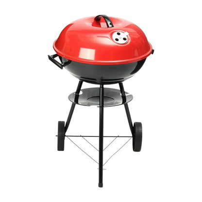 Parrilla a Carbón con Tapa y Ruedas – Tipo Kettle 43 cm Roja