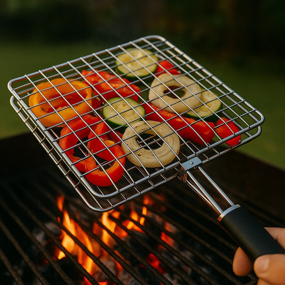 Rejilla Parrillera Flip-Grill Pro con mango antideslizante