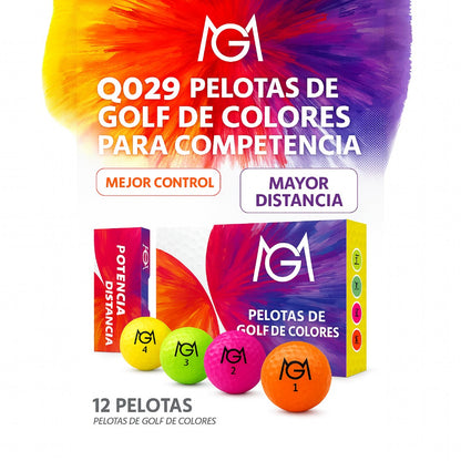 Set de 12 Pelotas de Golf Multicolor - ColorDrive 12