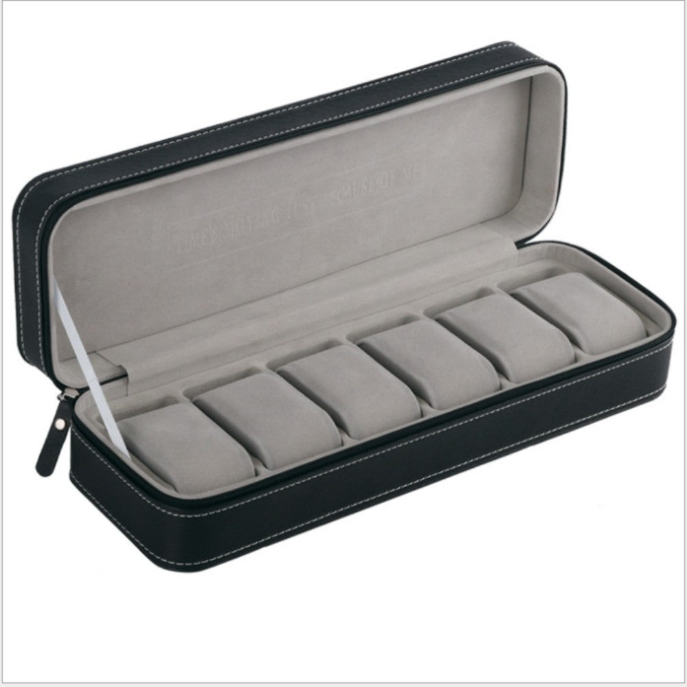 Caja Estuche Porta Relojes Premium 6 Compartimentos con Cierre