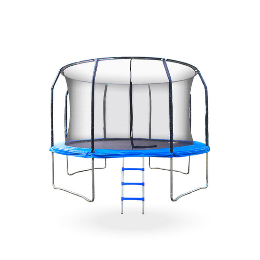 Cama Elastica con malla y Escalera 244 mts Azul PWRFitness