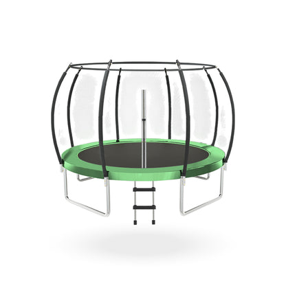 Cama Elastica con malla y Escalera 2.44 mt Verde PWRFitness