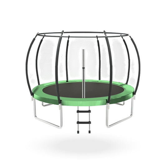 Cama Elastica con malla y Escalera 3.05m Verde PWRFitness