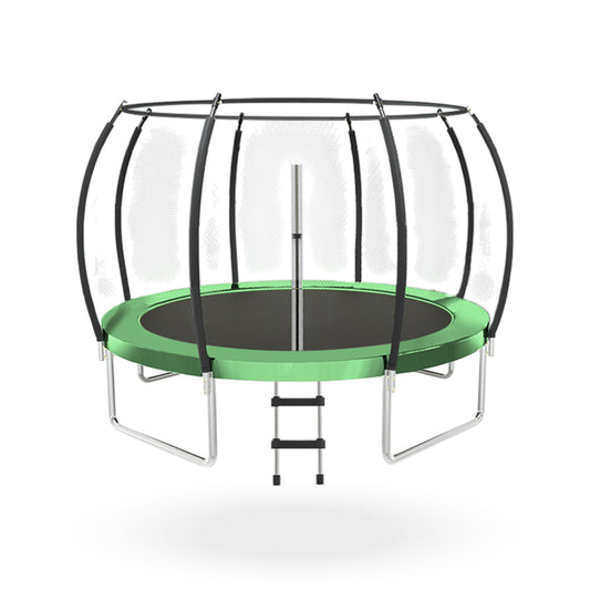 Cama Elastica con malla y Escalera 3.66 mt Verde PWRFitness