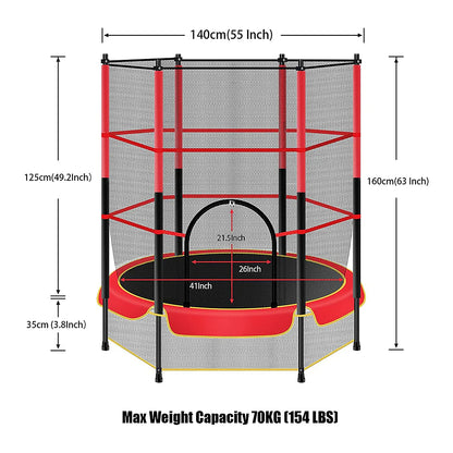 Cama Elastica Para Niños con Red 140 cms PWRFitness
