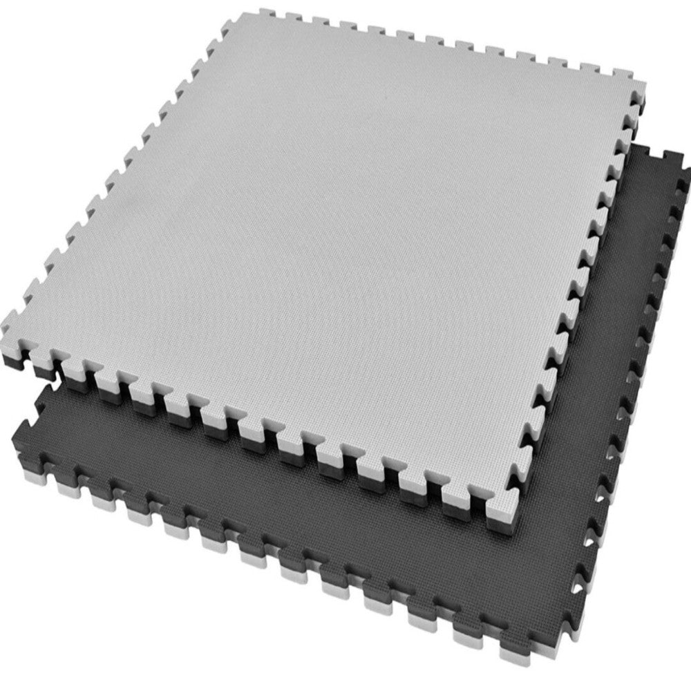 Tatami EVA Reversible 1×1 m (40 mm) – Ultra Impacto Negro/Gris