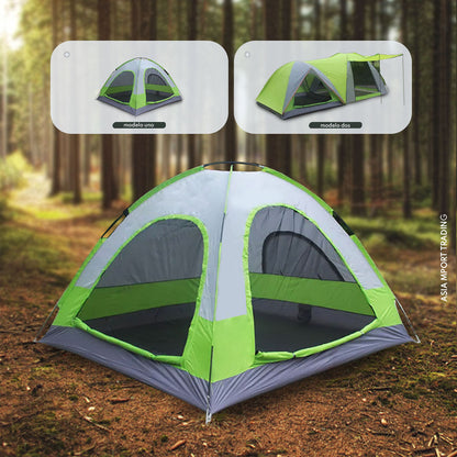 Carpa Familiar Automática 4P 2 Ambientes Impermeable