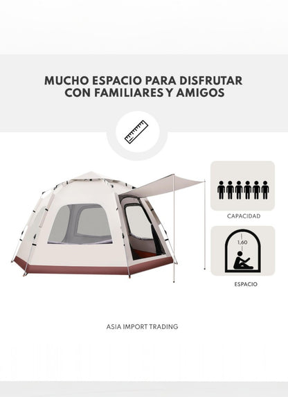Carpa Automática Hexagonal 280x280 cm 4-6 Personas