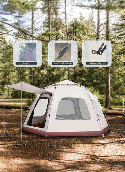 Carpa Automática Hexagonal 280x280 cm 4-6 Personas