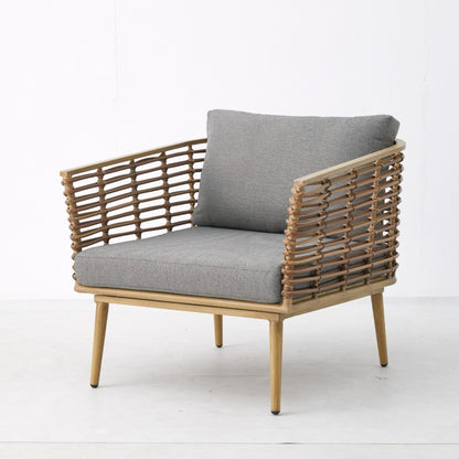 Juego de Terraza Lounge Élite Ratán Sintético & Cojines Gris Ceniza