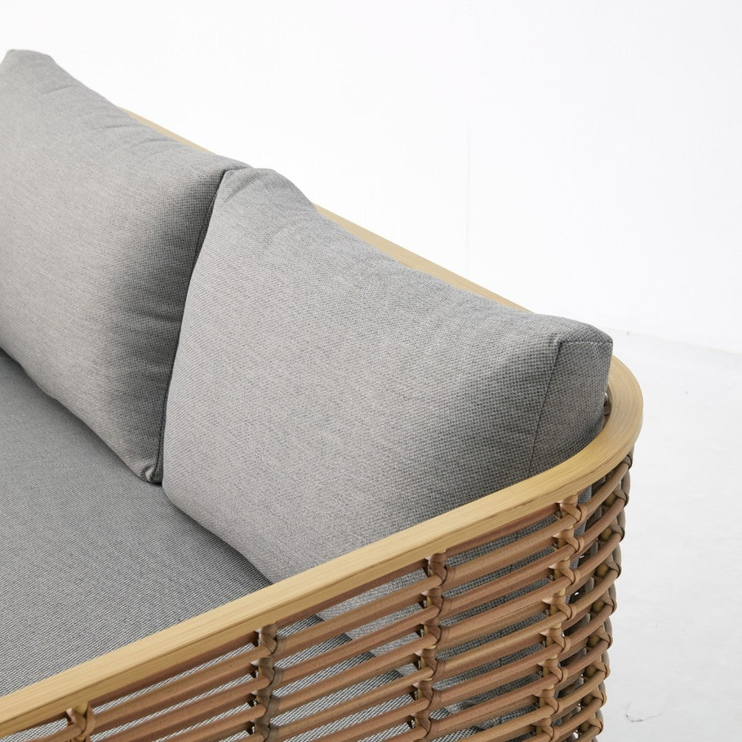 Juego de Terraza Lounge Élite Ratán Sintético & Cojines Gris Ceniza