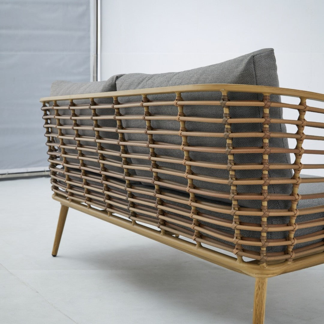 Juego de Terraza Lounge Élite Ratán Sintético & Cojines Gris Ceniza