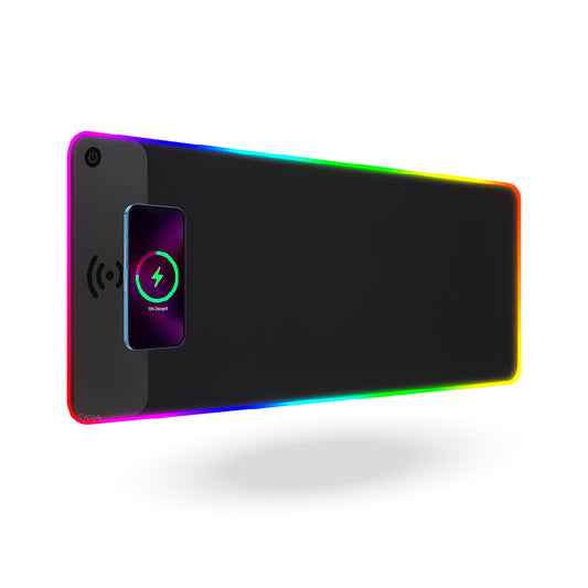 Mousepad con Cargador inalambrico y borde RGB
