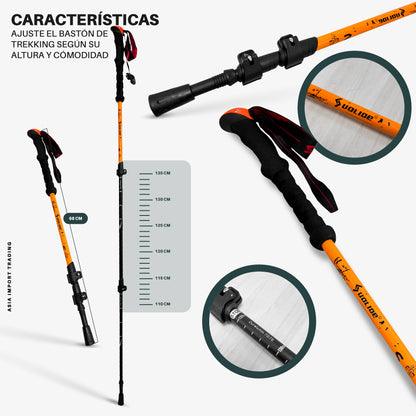 Bastón De Trekking Telescópico Ajustable Antideslizante