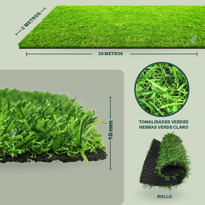 Pasto Sintetico 10 milimetros espesor 40 mt2