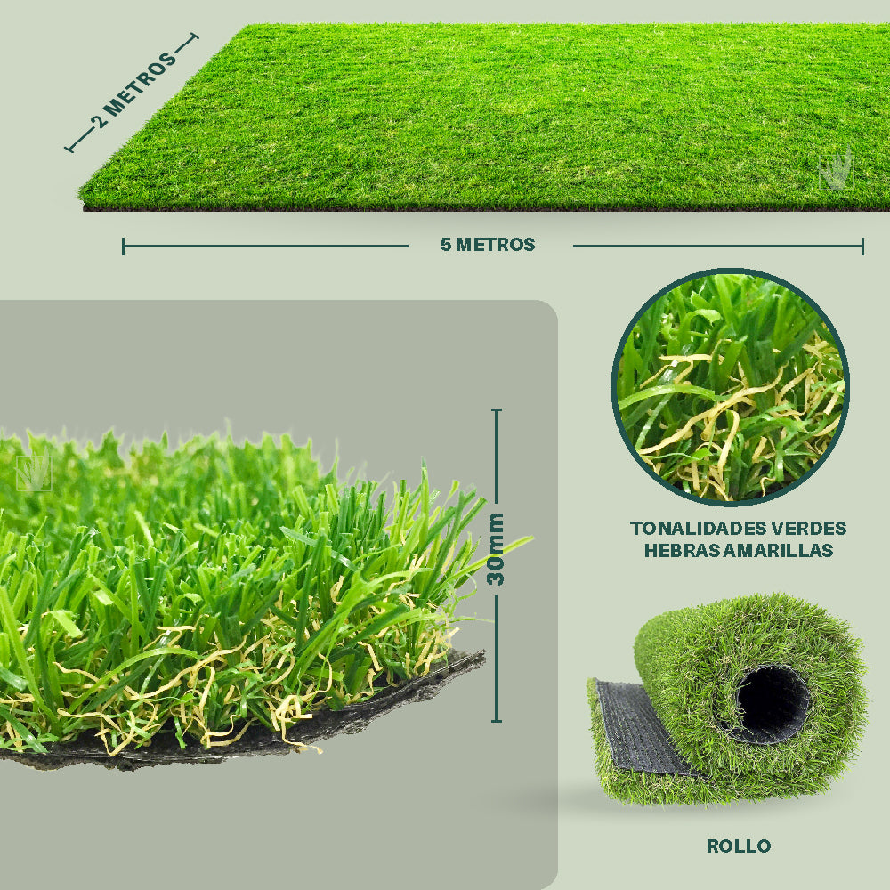 Pasto Sintetico 30 milimetros espesor 10 mt2
