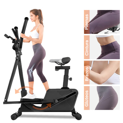 Eliptica PWRFitness Negra con Asiento