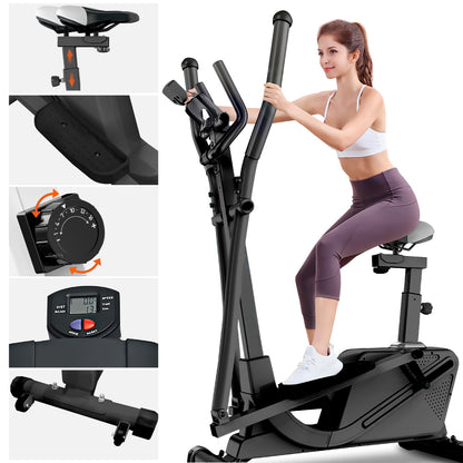 Eliptica PWRFitness Negra con Asiento