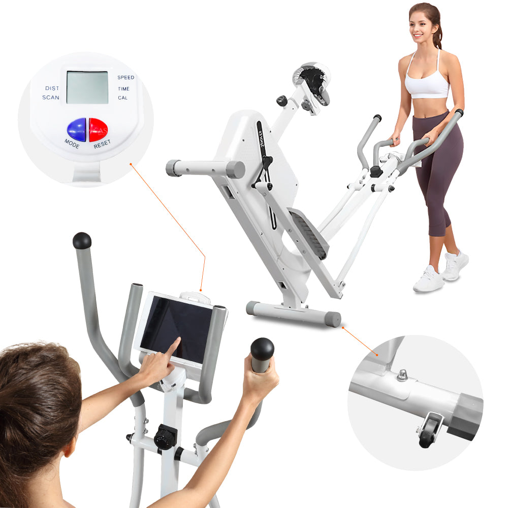 Eliptica PWRFitness Blanca con Asiento