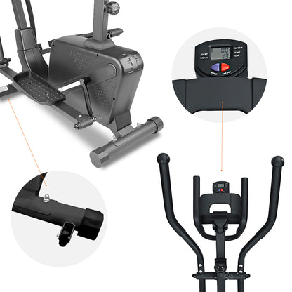 Eliptica PWRFitness Negra con Asiento