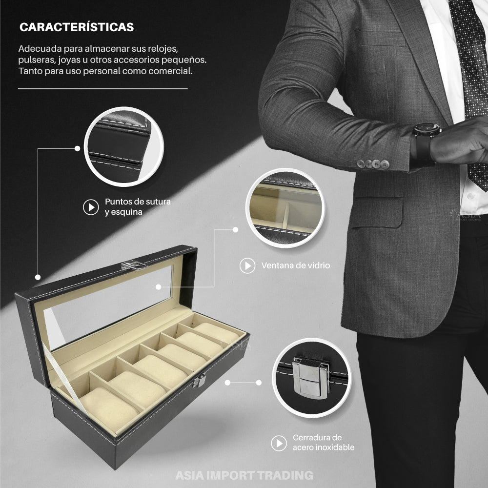 Caja organizadora 6 relojes