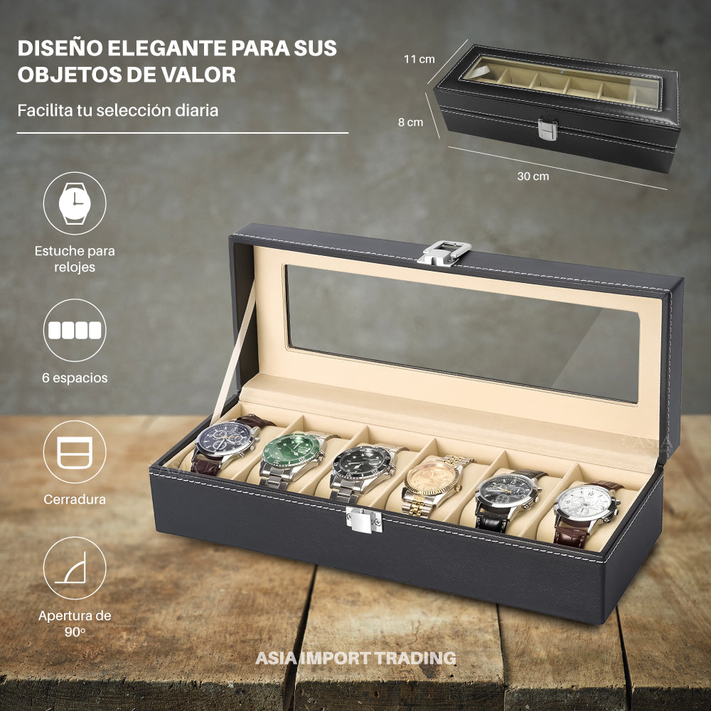 Caja organizadora 6 relojes