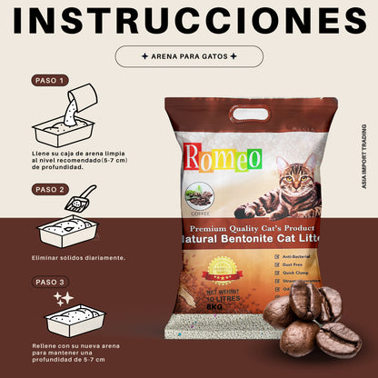 Arena Absorbente para gatos aroma Café 16k