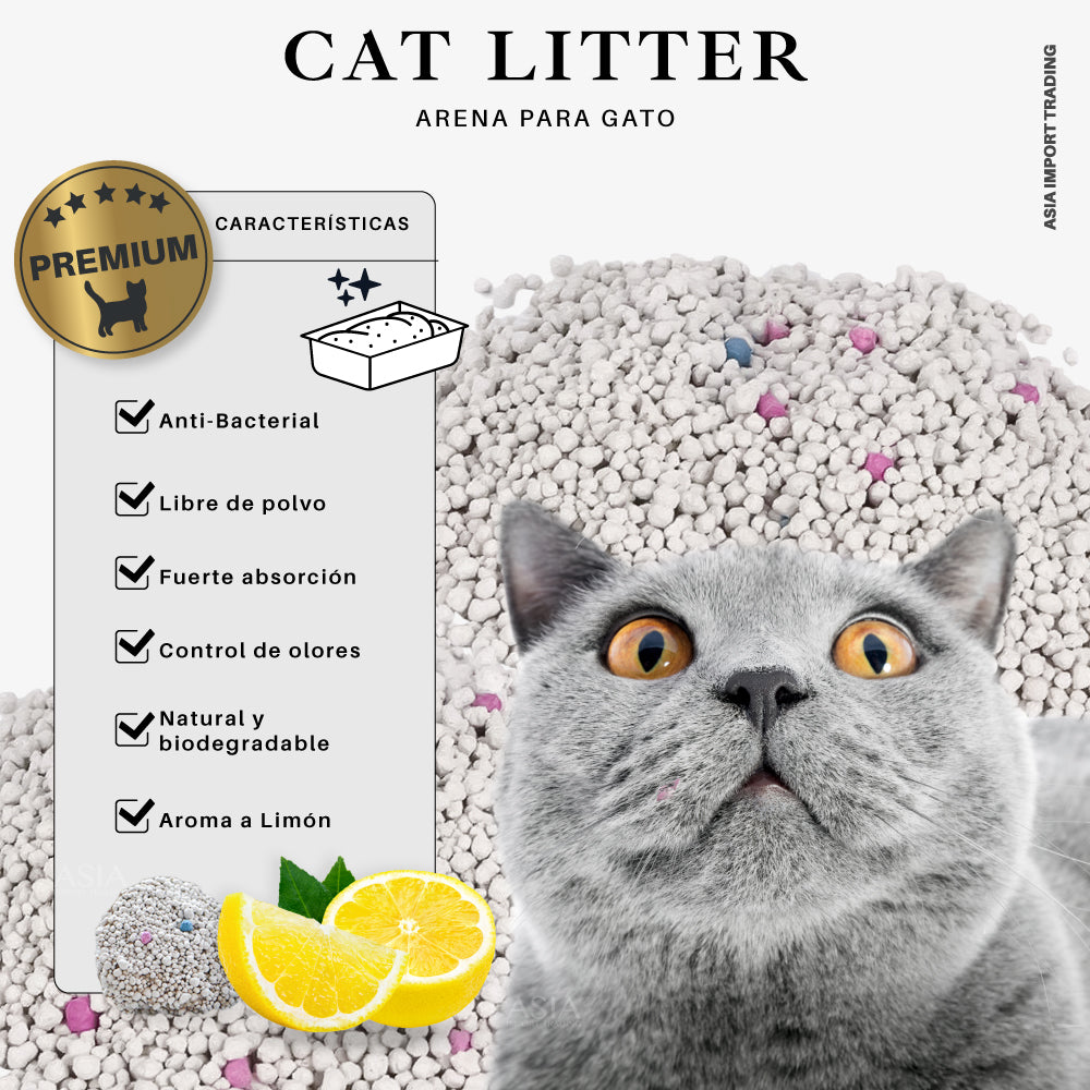Arena para gatos Premium aroma Limon 16k