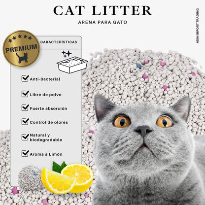 Arena para gatos Premium aroma Limon 16k