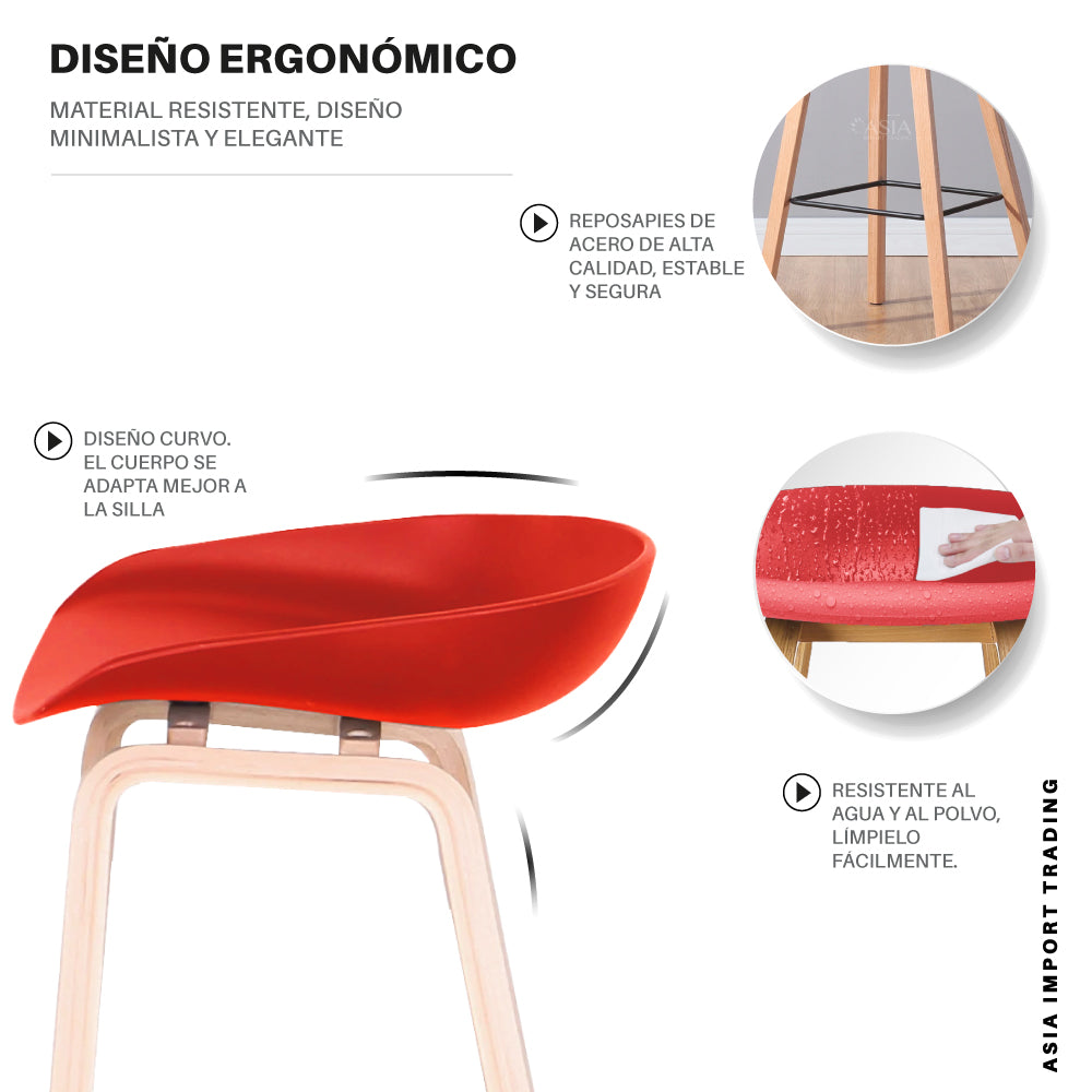Silla Taburete color Rojo