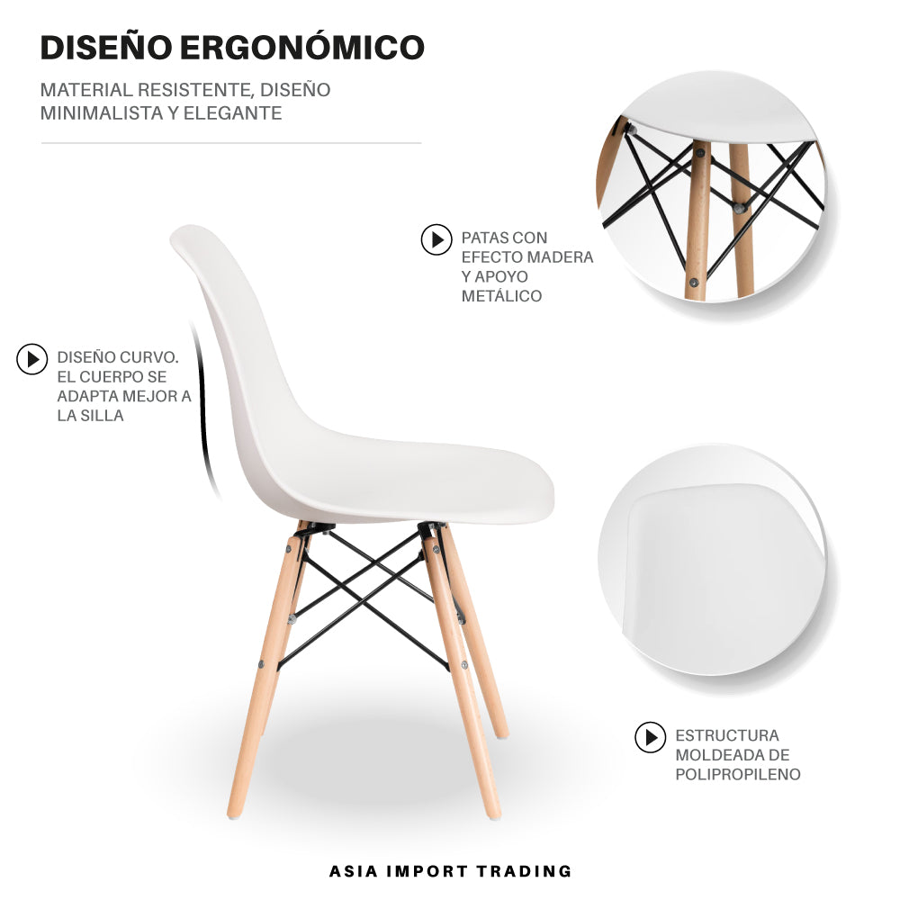 Silla estilo moderno Blanca
