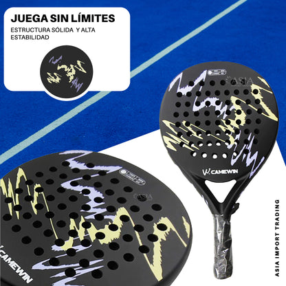 Pala de Padel 4018 Negra con Lila Incluye Estuche