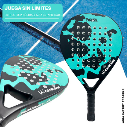 Pala de Pádel Black Edition con Funda –Diseño Vintage Pro Verde con Negro