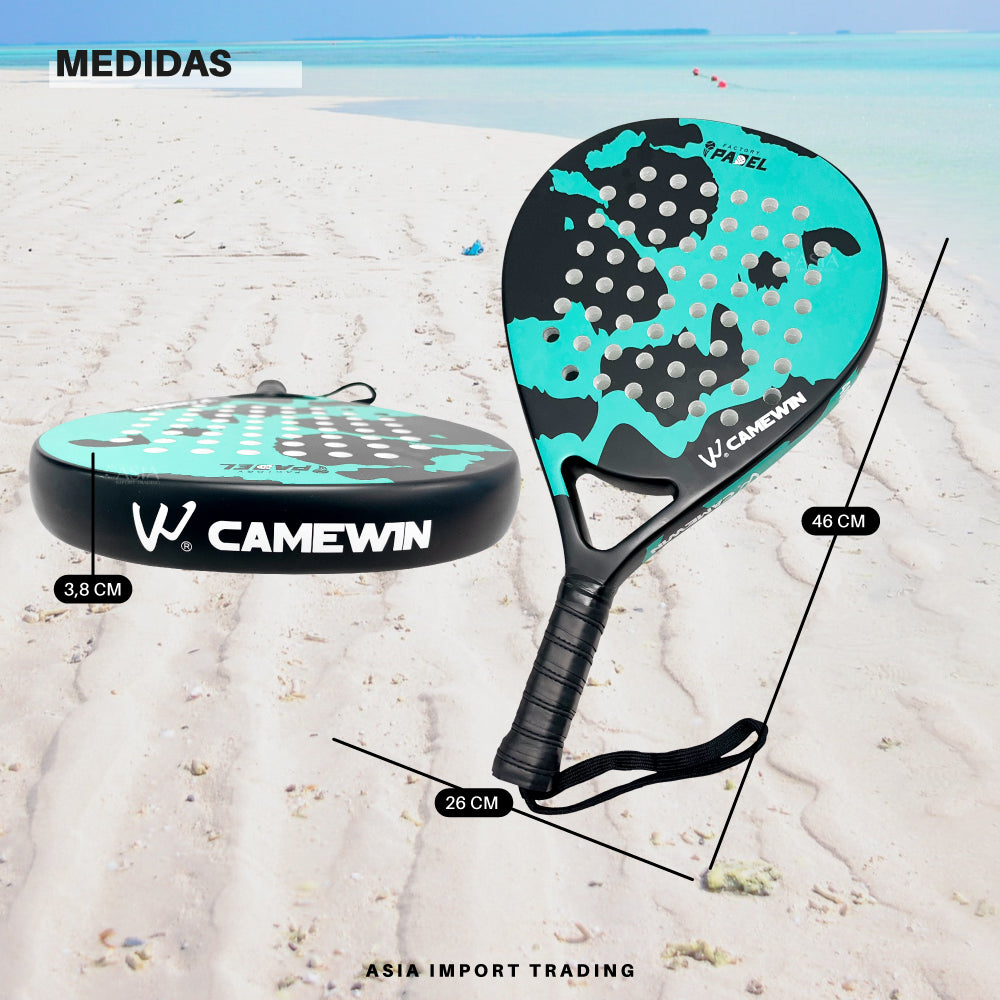 Pala de Pádel Black Edition con Funda –Diseño Vintage Pro Verde con Negro
