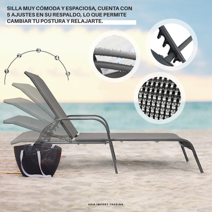 Silla Reposera Reclinable con apoyabrazos