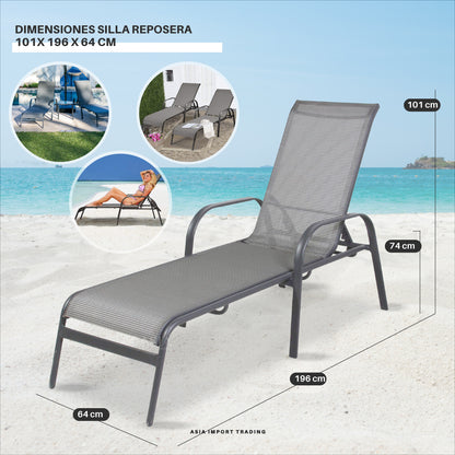 Silla Reposera Reclinable con apoyabrazos