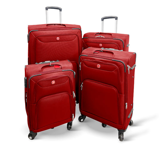 Set de 4 Maletas Blandas color Rojo