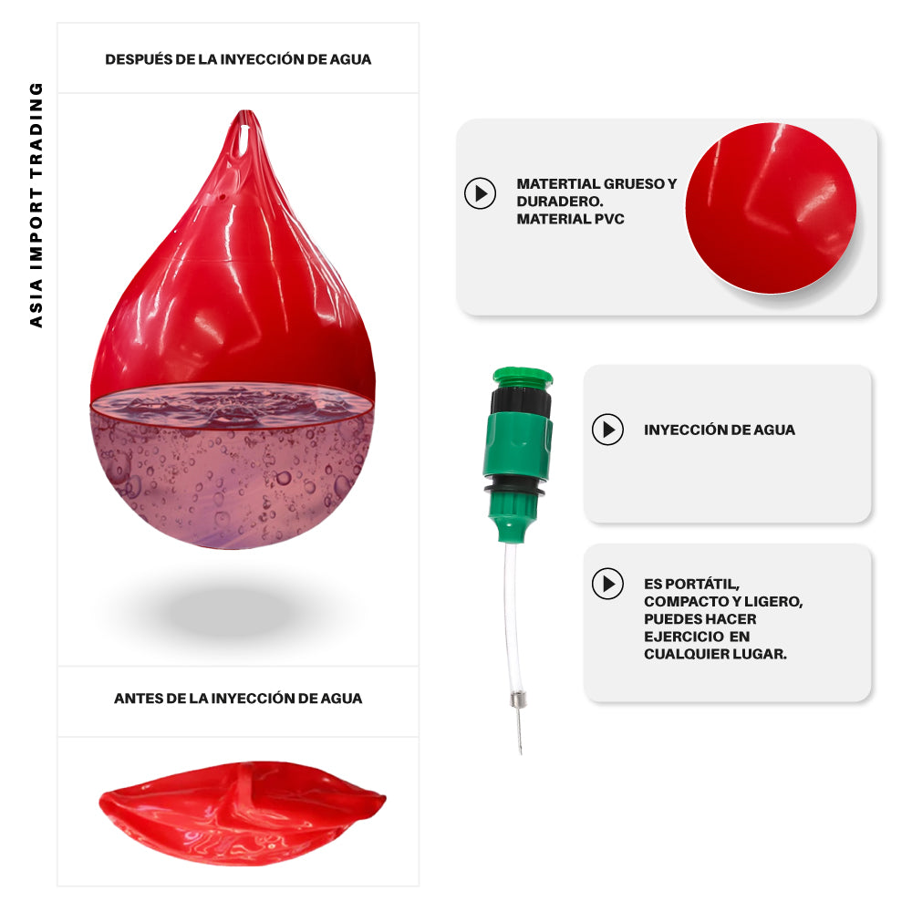 Pera de Boxeo Roja rellenable con agua