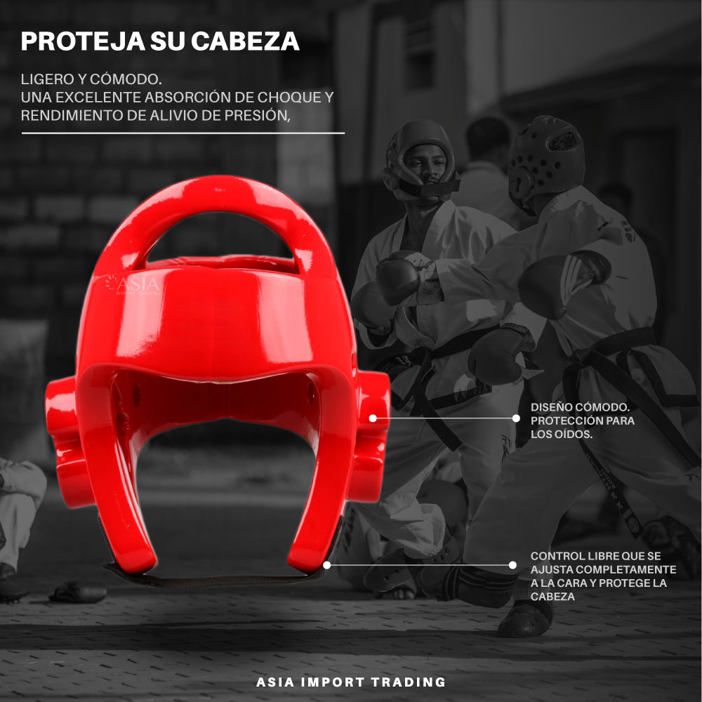 Casco Boxeo Rojo Talla S