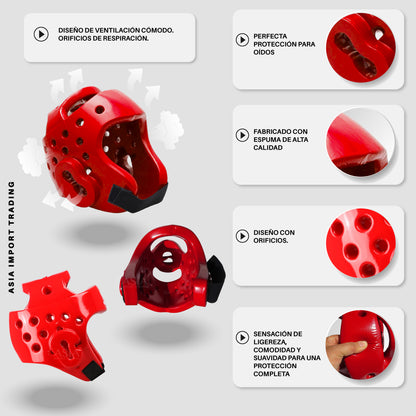 Casco Boxeo Rojo Talla XL